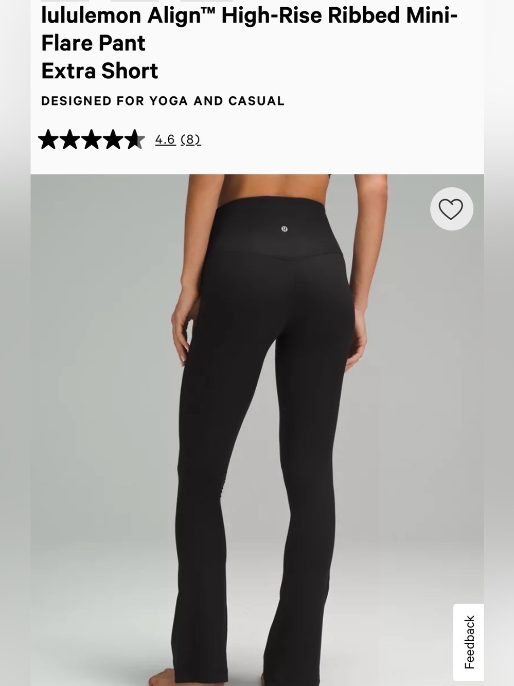 lululemon Align High-Rise Ribbed Mini-Flare Pant in Black